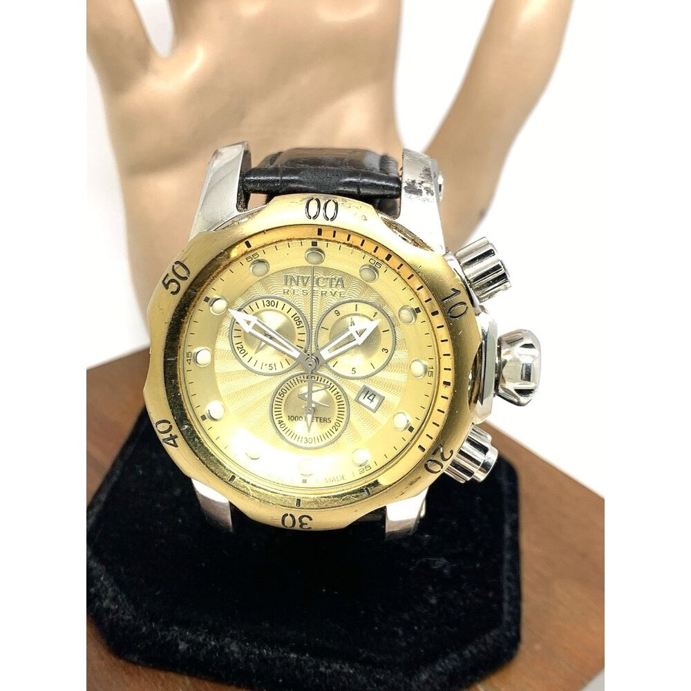 Invicta Men's Watch 10819 Reserve Venom Chronograph Swiss Quartz Gold Dial 46mm